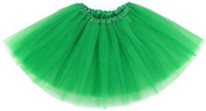 simplicity women's adult classic elastic 3 layered tulle tutu skirt, dark green