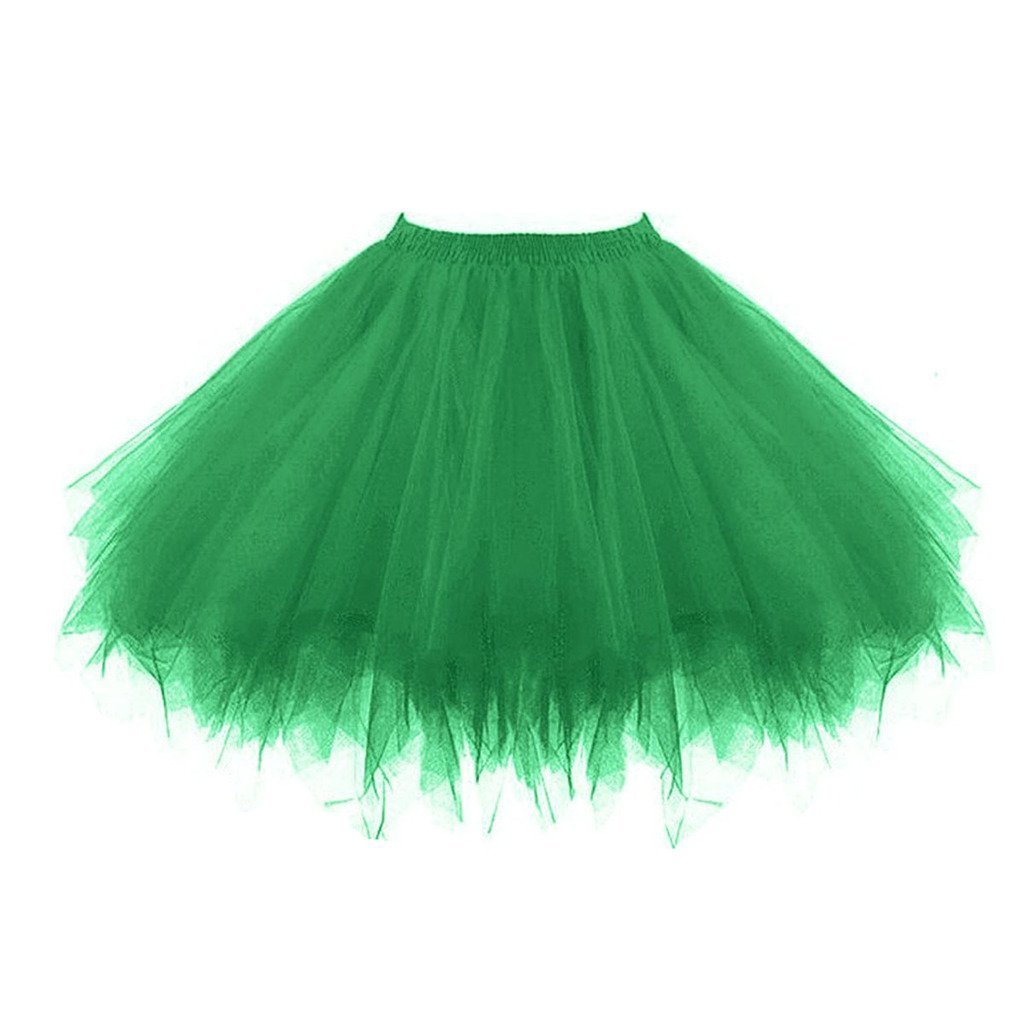 Adult Women 80's Plus Size Tutu Skirt Layered Tulle Petticoat Halloween Tutu Dark Green