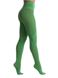 everswe women's 80 den soft opaque tights, women's tights (small-medium, clover green)