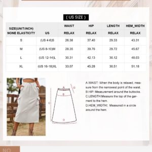 Dokotoo Women's Y2K Drawstring Cargo Midi Skirt Casual Adjustable High Waist Skirt with Pockets Cargo Skirts Work Skirts for Women Green Medium