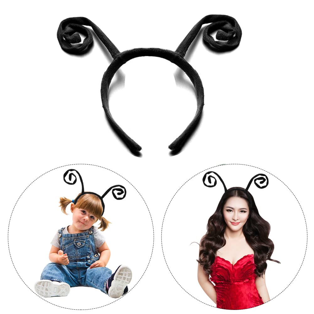 Utavu Butterfly Antenna Headband Bug Headband Ladybug Attena Women Bee Costume Accessories for Kids Girls Adult Dress Up Festival Halloween Party Supplies, Black