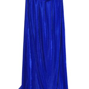 BIGXIAN Long Hooded Cloak Velvet Cape Witch Costume Halloween Costumes for Women Men (Blue, Large)