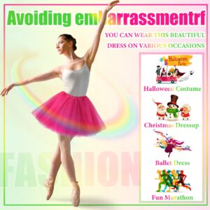 3 Pcs Adult Tutu Skirt 3 Layered Tulle Adult Tutu Elastic Tutu Women Multicolor Costume Tutu for Lady Ballet Halloween (Grass Green, Rose Red, Black)