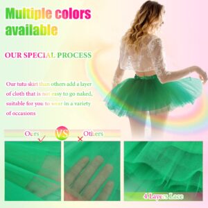 3 Pcs Adult Tutu Skirt 3 Layered Tulle Adult Tutu Elastic Tutu Women Multicolor Costume Tutu for Lady Ballet Halloween (Grass Green, Rose Red, Black)