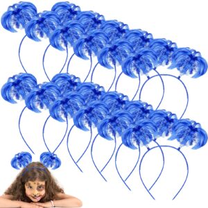 jexine 12 pieces tinsel wrapped ponytails headbands headwear feathers head bopper for women girls hair costume accessories(blue)