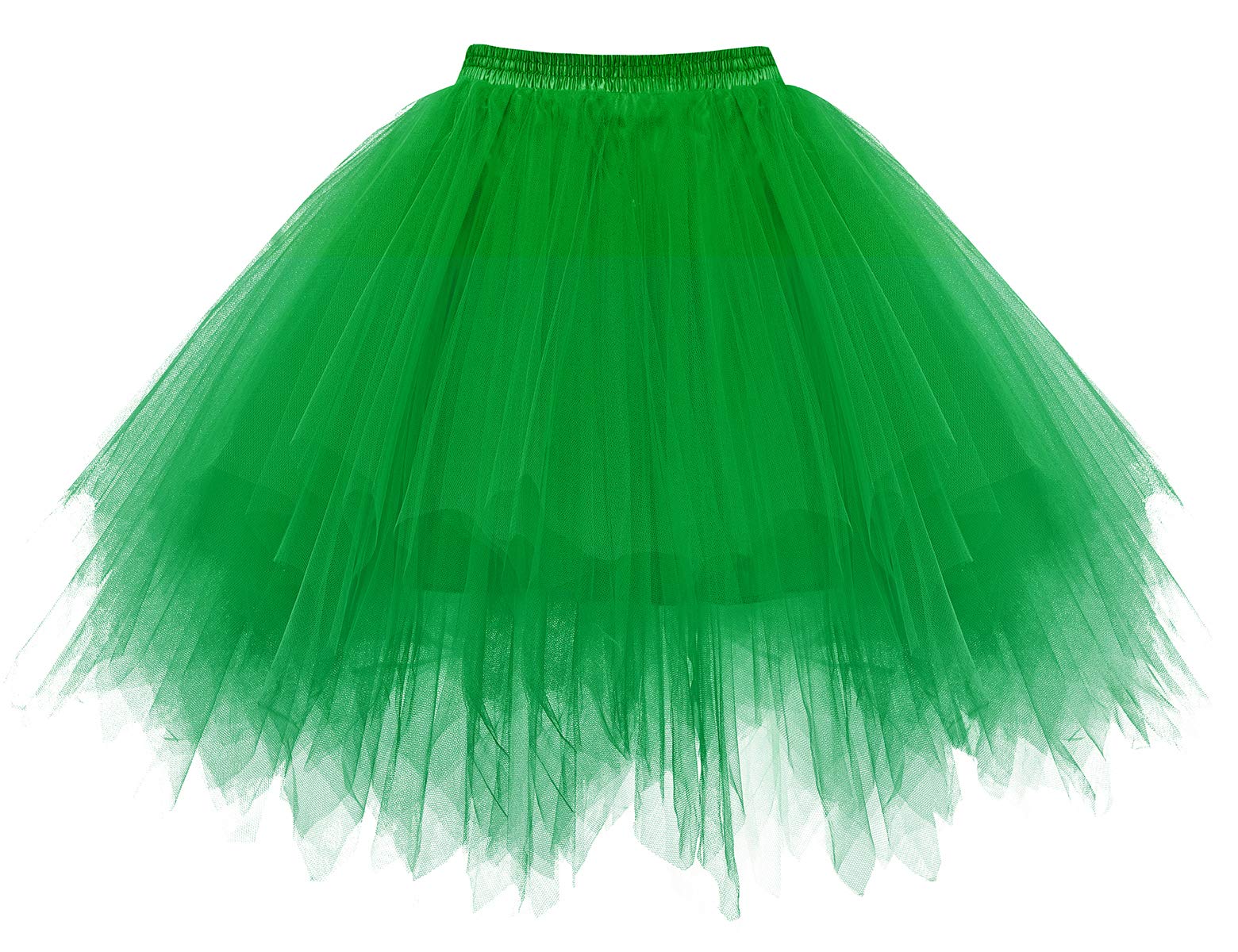 Bbonlinedress Women's Mini Tulle Halloween Skirt Vintage Adult Ballet Tutu Skater Skirt for Cosplay Party Green S-1