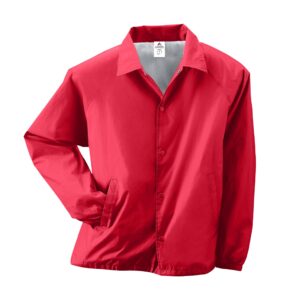 augusta sportswear mens coach's jacket/lined nylon coach s jacket lined, red, large us