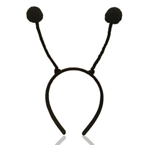 Utavu Bee Antenna-Headband for Kids Adults Girls Boys Ladybug Insect Headbands as Halloween Dress Up Costume Accessory for Pretend Play Party Favors with Pompom Balls, Black