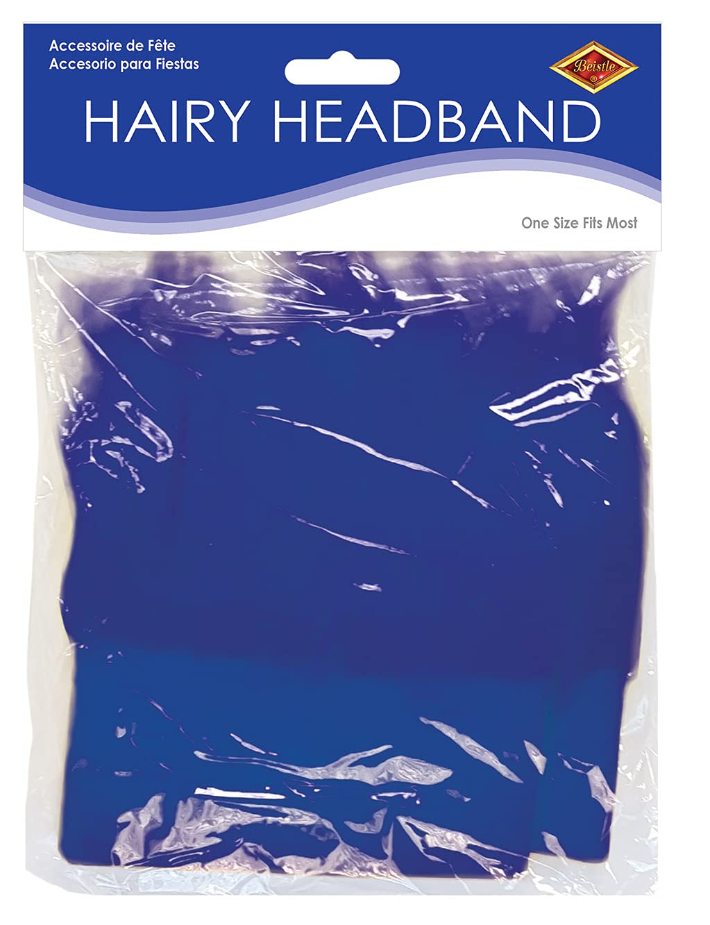 Beistle Blue Hairy Costume Headband-1 Pc, one size (60277-B)