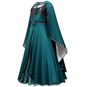 Dressy Daisy Toddler Girls Ice Princess 2 Coronation Costume Dress Up with Cape Halloween Birthday Party Fancy Outfits Size 4T 5T Green 291