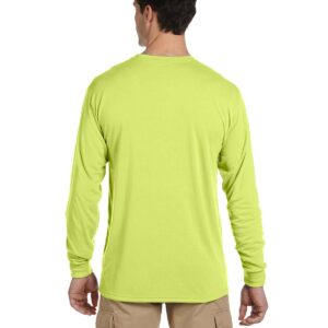 Jerzees 100% Polyester Moisture-Wicking Long-Sleeve T-Shirt, XL, SAFETY GREEN