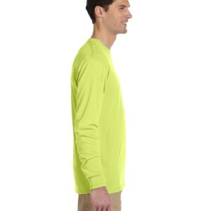 Jerzees 100% Polyester Moisture-Wicking Long-Sleeve T-Shirt, XL, SAFETY GREEN