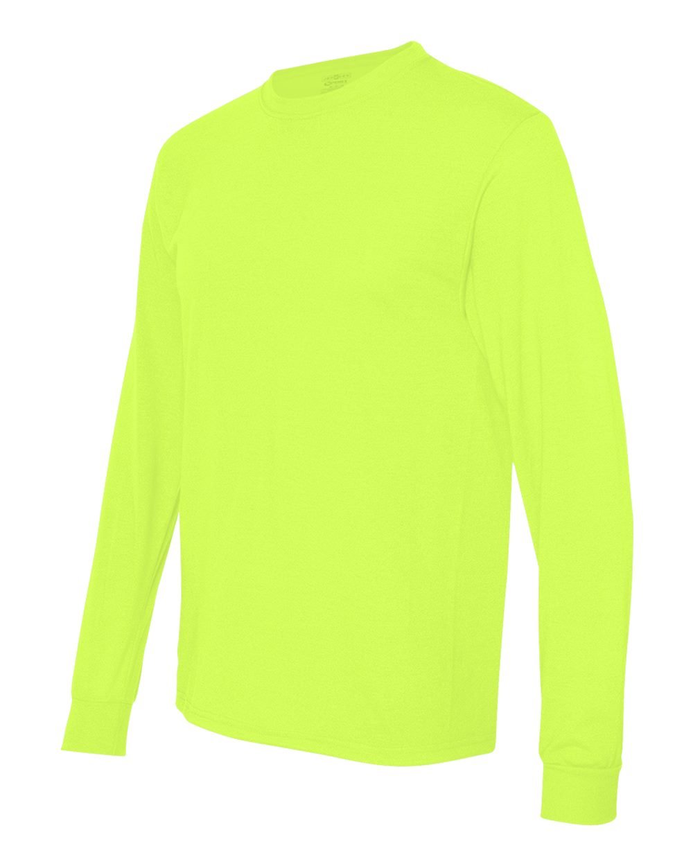 Jerzees 100% Polyester Moisture-Wicking Long-Sleeve T-Shirt, XL, SAFETY GREEN