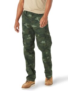 lee men's wyoming relaxed fit cargo pant, green camo, 40w x 32l