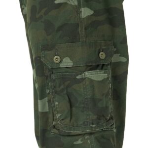 Lee Men's Wyoming Relaxed Fit Cargo Pant, Green Camo, 40W x 32L