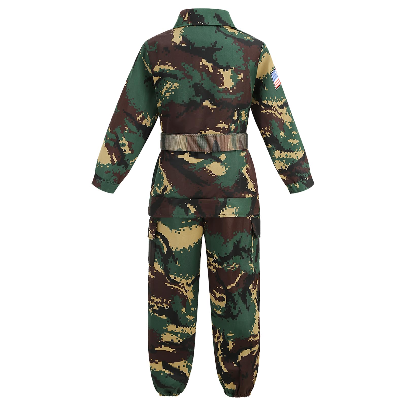 yolsun Deluxe Kid's Camo Combat Soldier Army Costume (10-12 Years, Dark green color)