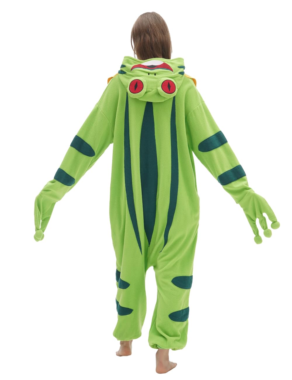 vavalad Unisex Adult Onesie Animal Cosplay One Piece Pajama Sleepwear Halloween Christmas Custume for Women Men Teens, Green