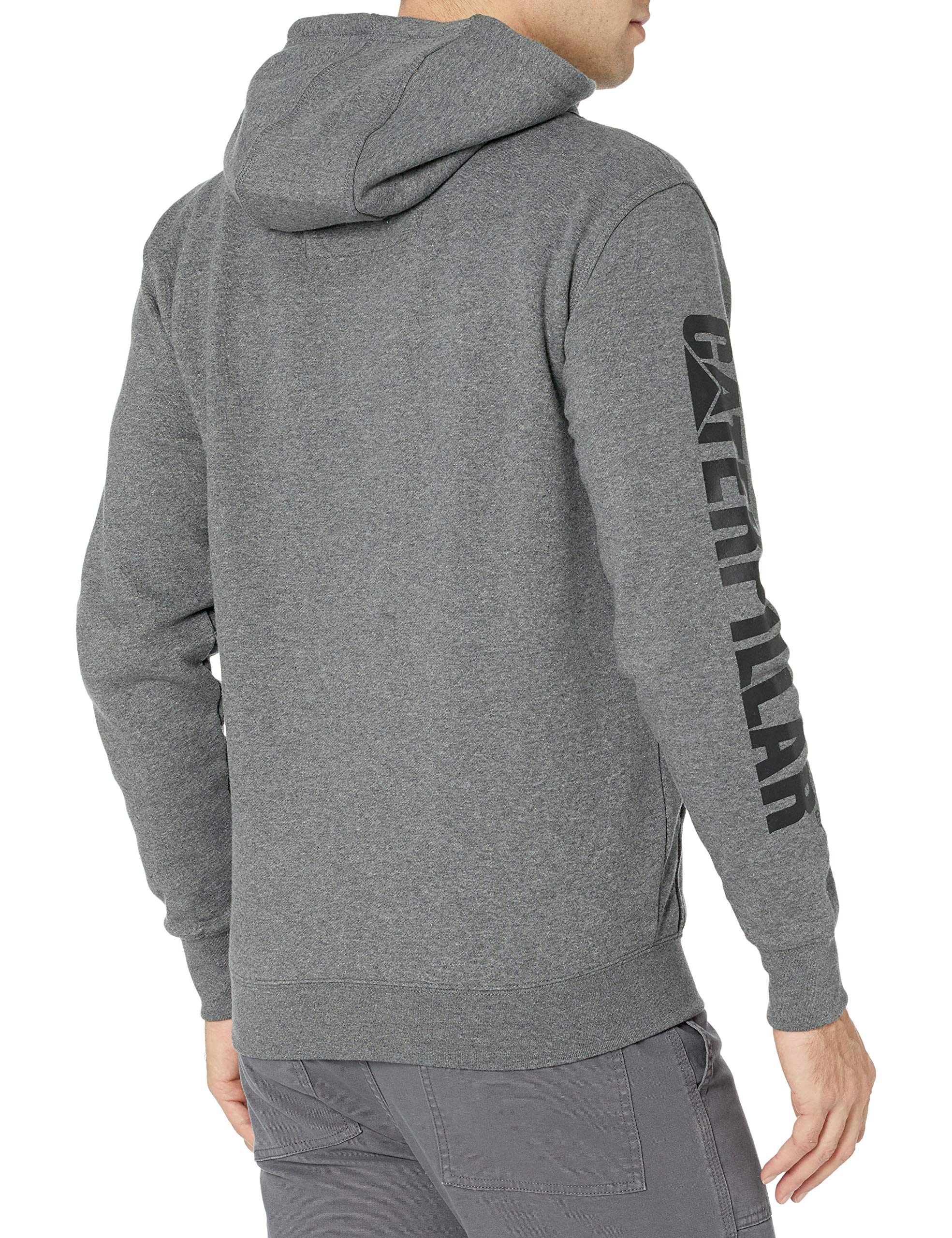 Caterpillar Men's Full Zip Hooded Sweatshirt (Regular and Big & Tall Sizes), Dark Heather Grey, 2X Large