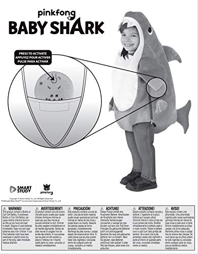 Rubie's unisex child Rubies Baby Shark With Sound Chip Costume, As Shown, Infant US