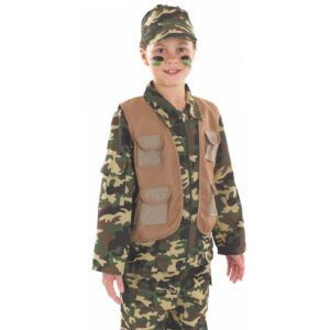 fun shack Boys X-Large Army Costume, Kids Military Outfit with Camo Print