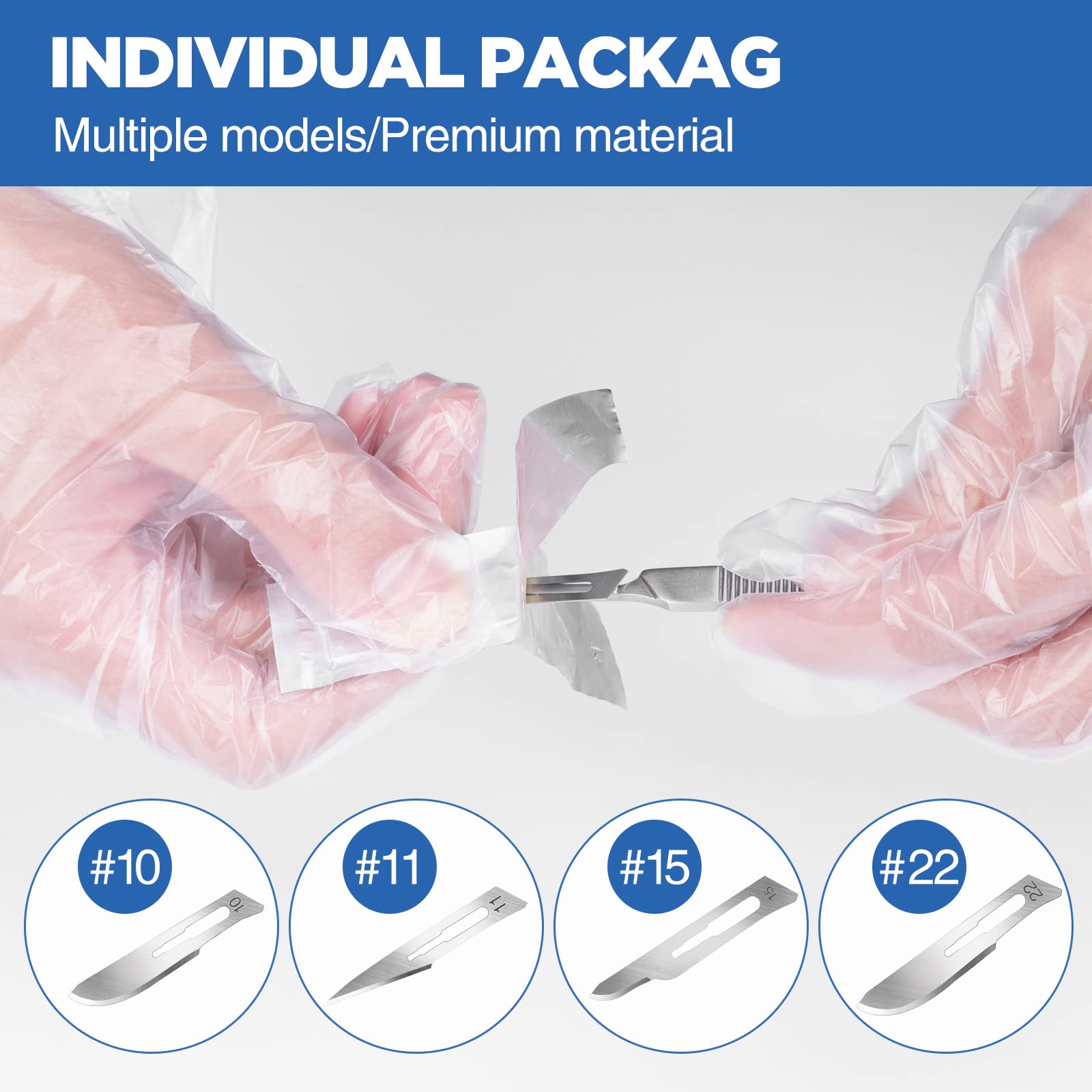 44 PCS 40 Scalpel Blades with #10#11#15#22 Scalpels Surgical Sterile Blades Including Four Handle,Laboratory Blade-Lab Knives- Carving Blades with Handle-Art Blades Practicing Cutting-Crafts & More