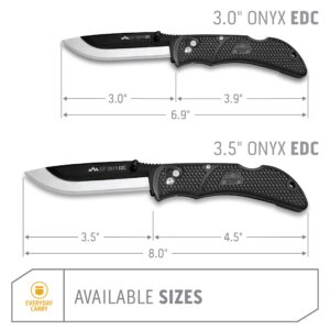 OUTDOOR EDGE 3.5" Onyx EDC - Replaceable Blade Folding Pocket Knife with Dual Thumb Opener and Pocket Clip with 3 Blades