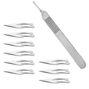 10pcs #11 scalpel blades with free #3 handle medical dental