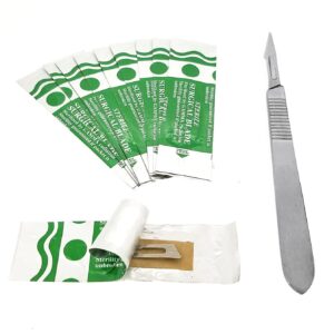 10pcs #11 Scalpel Blades with Free #3 Handle Medical Dental
