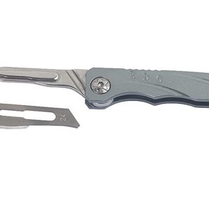 Tungyi Daily Pocket Folding Utility Knife with 10 Replaceable Quick Change Blades, Ultra Compact and Lightweight (Grey)