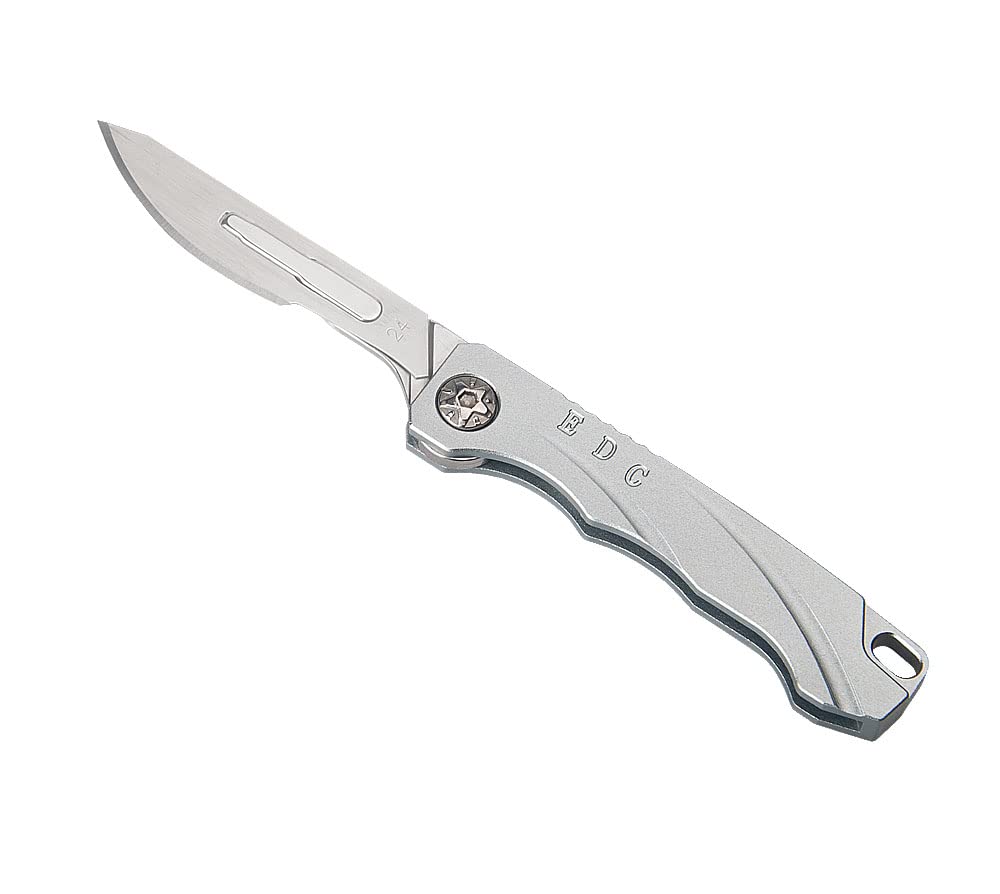 Tungyi Daily Pocket Folding Utility Knife with 10 Replaceable Quick Change Blades, Ultra Compact and Lightweight (Grey)