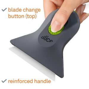 Slice 10590 Small Scraper, Ceramic Blade, Lasts 11x Longer Than Metal, Finger Friendly, Comfortable to Use, No Strain on Thumb or Hand, Auto-Retractable, Compact Size, Left or Right Hand