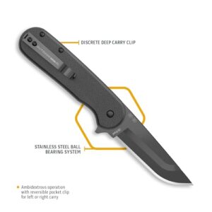 OUTDOOR EDGE RAZOR VX3 | Replaceable Blade EDC Flipper Folding Pocket Knife | 3" Blade, Ball Bearings, Black G-10 Stainless Steel Handle, Reversible Pocket Clip | Outdoor, Camping, Survival, Utility