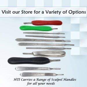 Scalpel Handle #8 Stainless Steel Knife, Blade Holder with Thick Handle Fits Blades No 60 for Precise Cutting, Student Educational-Use Biology Labs, DIY Crafts, Model Making, Repairs + More