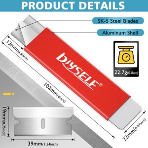 DIYSELF Box Cutters, 4 Pack Small Box Cutter Retractable, Box Cutter Knife with Single Edge Razor Blade, Utility Knife All Metal Shell, Box Opener for Packages, Boxes and Paper, Box Knife for Office