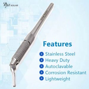 Premium Quality Scalpel Handle, Stainless Steel Lightweight Knife Handle for Laboratory Hospital Home Use - Durable Blade Handle for Craft, DIY Hobby Projects, Carving (Adjustable #3)