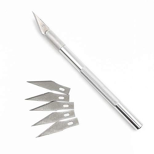 OFIXO Metal Handle Scalpel, Blade Knife Wood Paper Cutter Craft Pen Knives,Engraving DIY Hand Tools