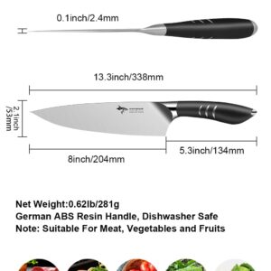 MAD SHARK Chef Knife, 8 Inch Kitchen Knife Razor Sharp Professional Chef’s Knife, Ergonomic Well Balanced Cooking Knife with Gift Box