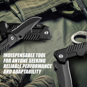 AOSILEY Pocket Folding Knife set with Hunting Stainless Steel Serrated Clip Point Lock Blade Knives and Lightweight Lockback Multi-Tool for Camping, Outdoor, Hunting，Survival and EDC