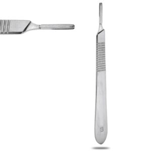 1 stainless steel scalpel knife handle #3 with 20 sterile scalpel blades #10 & #12 (pc brand)