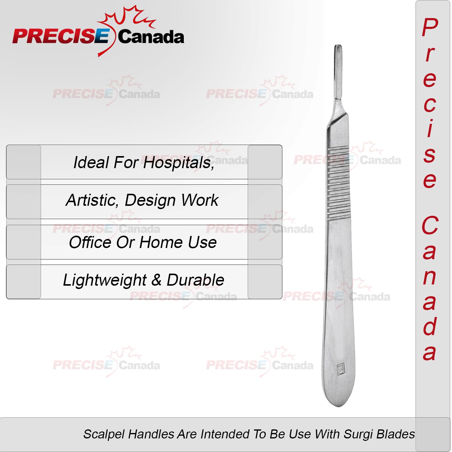 1 Stainless Steel Scalpel Knife Handle #3 With 20 Sterile Scalpel Blades #10 & #12 (Pc Brand)