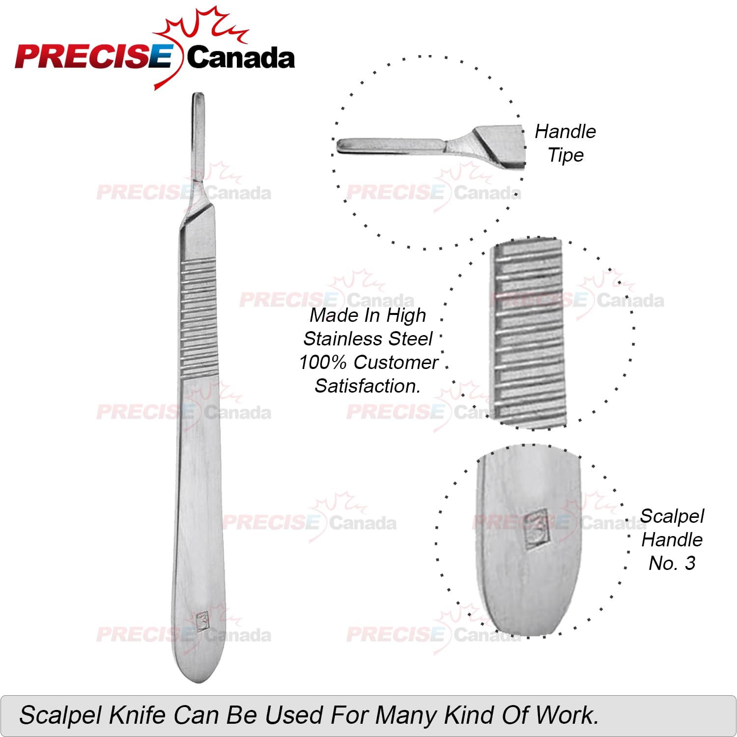 1 Stainless Steel Scalpel Knife Handle #3 With 20 Sterile Scalpel Blades #10 & #12 (Pc Brand)