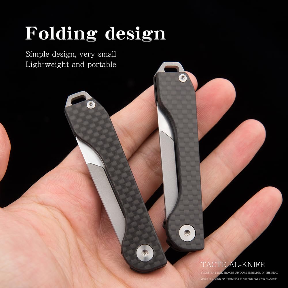 WARHERO Carbon fiber Folding Pocket Knife Small EDC Scalpel knife Box Cutter #24 Replaceable Stainless steel Blades