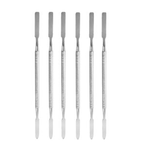 seefdent 6pcs dental cement spatula dental scalpel knife stainless steel restorative double ended wax mixing carvers mechanic lab equipment film makeup spatula