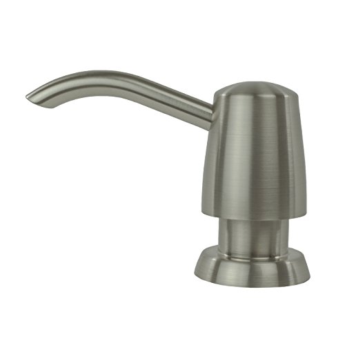 Kitchen Sink Liquid Soap Dispenser Lotion Pump Modern Curved Arc Nozzle, Satin Nickel