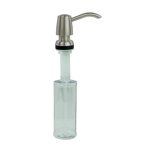 Kitchen Sink Liquid Soap Dispenser Lotion Pump Modern Curved Arc Nozzle, Satin Nickel