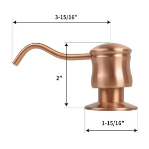 Copper Kitchen Faucet with Soap Dispenser, Single Handle Solid Brass High Arc Pull Down Sprayer Head Kitchen Sink Faucets with Deck Plate OH518