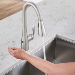 Moen 7594EWSRS Arbor Motionsense Wave Sensor Touchless One-Handle High Arc Pulldown Kitchen Faucet Featuring Reflex, Spot Resist Stainless with Kitchen Soap and Lotion Dispenser