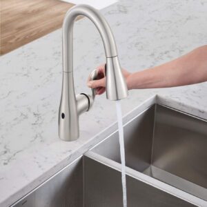 Moen 7594EWSRS Arbor Motionsense Wave Sensor Touchless One-Handle High Arc Pulldown Kitchen Faucet Featuring Reflex, Spot Resist Stainless with Kitchen Soap and Lotion Dispenser