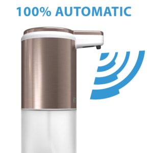 iTouchless, Rust-Free Stainless Steel Automatic Touchless Pump, Mix Your Own FoamSoap, Restroom, Bathroom, Kitchen, Save Time and Money, Soap Dispenser, 11 fl oz, Ultraclean, Rose Gold