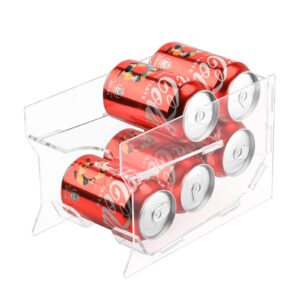 Soda Can Organizer for Refrigerator, Acrylic Rolling Can Organizer Dispenser, Auto Beverage Can Holder Rack, Can Storage Organizer, Can Drink Holder for Canned Food Beer 12oz Standard Cans